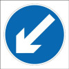 DIAGONAL ARROW DOWN LEFT - STANCHION SIGN