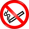 NO SMOKING SYMBOL DOMED ACRYLIC SIGN