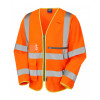 Heddon Hi Vis Sleeved Superior Waistcoat with Tablet Pocket Orange