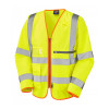 Heddon Hi Vis Sleeved Superior Waistcoat with Tablet Pocket Yellow