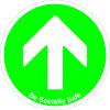 BE SOCIALLY SAFE ARROW GREEN ANTI-SLIP FLOOR SIGN