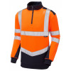 Tapeley Hi Vis 1/4 Zip Sweatshirt Orange/Navy