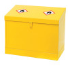 HAZ CAB SLOPING TOP BIN 15LTR HASPLE/STAPLE-YELLOW (510/450x610x381)