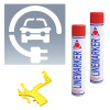ELECTRIC VEHICLE CHARGING STENCIL - H.600 W.600 - KIT 1 - 2X RED SPRAY PAINT, 1X PAINT APPLICATOR