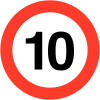 600MM 10MPH CLASS 1 REFLECTIVE TRAFFIC SIGN (POST)