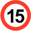 600MM 15MPH CLASS 1 REFLECTIVE TRAFFIC SIGN (POST)