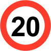 600MM 20MPH CLASS 1 REFLECTIVE TRAFFIC SIGN (POST)