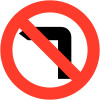 600MM NO LEFT TURN CLASS 1 REFLECTIVE TRAFFIC SIGN (POST)