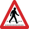 600MM PEDESTRIAN CROSSING CLASS 1 REFLECTIVE TRAFFIC SIGN (POST)