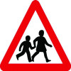 600MM CHILDREN CROSSING CLASS 1 REFLECTIVE TRAFFIC SIGN (POST)