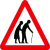600MM ELDERLY CROSSING CLASS 1 REFLECTIVE TRAFFIC SIGN (POST)