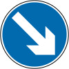 600MM KEEP RIGHT CLASS 1 REFLECTIVE TRAFFIC SIGN (POST)