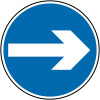 600MM ARROW RIGHT CLASS 1 REFLECTIVE TRAFFIC SIGN (POST)