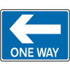450 X 600MM ONE WAY LEFT CLASS 1 REFLECTIVE TRAFFIC SIGN (POST)
