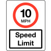 600 X 450MM 10MPH SPEED LIMIT CLASS 1 REFLECTIVE TRAFFIC SIGN (POST)