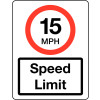 600 X 450MM 15MPH SPEED LIMIT CLASS 1 REFLECTIVE TRAFFIC SIGN (POST)