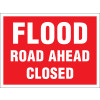FLOOD ROAD AHEAD CLOSED - STANCHION SIGN