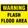 WARNING FLASH FLOOD AREA - STANCHION SIGN