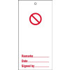 PROHIBITION BLANK MAINTENANCE SAFETY TAG