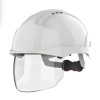 JSP EVO VISTASHIELD MICRO PEAK HELMET C/W RETRACTABLE FACESHIELD - WHITE