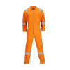 FR COVERALL C/W HI-VIS BANDS - ORANGE - 4XL - R