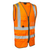 ROKWEAR BRAMSHOTT HI-VIS MULTIPOCKET WAISTCOAT - ORANGE - 4XL