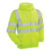 HI-VIS ZIPPED HOODED SWEATSHIRT -  - YELLOW - 4XL