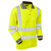 ROKWEAR GRAFFHAM HI-VIS LONG SLEEVE POLO SHIRT - YELLOW - 5XL