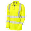LEO POLLYFIELD CLASS 2 COOLVIZ WOMENS SLEEVED POLO SHIRT-YELLOW-5XL