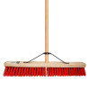 24" STIFF RED PVC BROOM C/W HANDLE & STAY