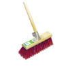 13" STIFF RED PVC YARD BROOM C/W HANDLE & METAL BRACKET